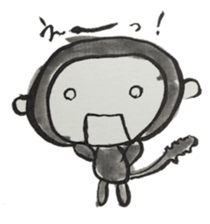 Monkey ink painting sticker #8295656