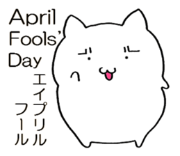 Simple cat Sticker English and Japanese sticker #8297203