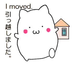 Simple cat Sticker English and Japanese sticker #8297223