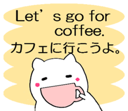 Simple cat Sticker English and Japanese sticker #8297224