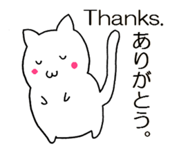Simple cat Sticker English and Japanese sticker #8297230