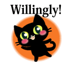 Small, obliging, black cat. sticker #8298014