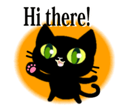 Small, obliging, black cat. sticker #8298018