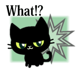 Small, obliging, black cat. sticker #8298030