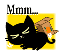 Small, obliging, black cat. sticker #8298031