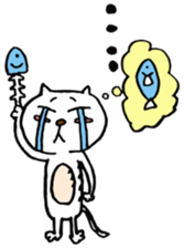 cat maru White sticker #8299084