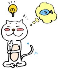 cat maru White sticker #8299093