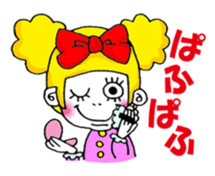 Colorful girl with happy friends sticker #8301157
