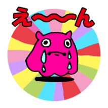 Colorful girl with happy friends sticker #8301162