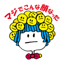 Colorful girl with happy friends sticker #8301165