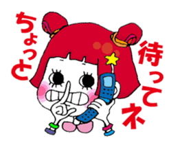 Colorful girl with happy friends sticker #8301173