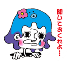 Colorful girl with happy friends sticker #8301177