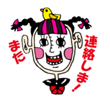 Colorful girl with happy friends sticker #8301180