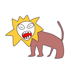 Animals and a little man sticker #8302250