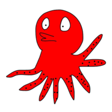 Animals and a little man sticker #8302266