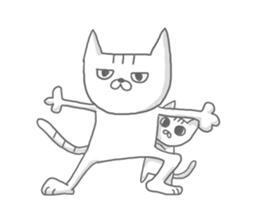 a kitten and his mother sticker #8303796