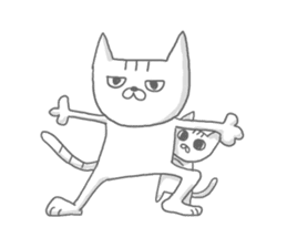 a kitten and his mother sticker #8303796