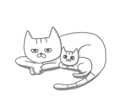 a kitten and his mother sticker #8303801