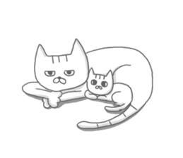 a kitten and his mother sticker #8303801