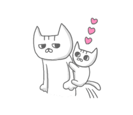 a kitten and his mother sticker #8303802