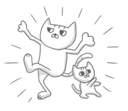 a kitten and his mother sticker #8303804