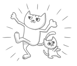 a kitten and his mother sticker #8303804