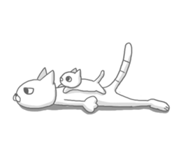 a kitten and his mother sticker #8303805