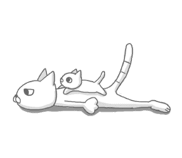 a kitten and his mother sticker #8303805