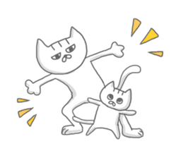 a kitten and his mother sticker #8303834