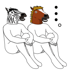 Sticker of horse man