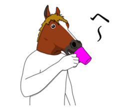 Sticker of horse man sticker #8305752