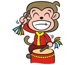 Lucky God came-Little monkey to New Year sticker #8307386