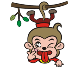 Lucky God came-Little monkey to New Year sticker #8307399