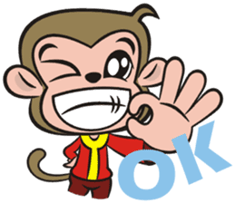 Lucky God came-Little monkey to New Year sticker #8307409