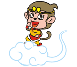 Lucky God came-Little monkey to New Year sticker #8307416