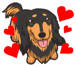 Hi! Long haired dachshund sticker #8308660