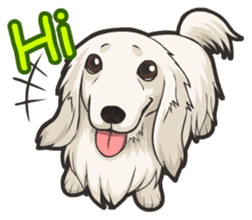 Hi! Long haired dachshund sticker #8308661