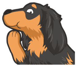 Hi! Long haired dachshund sticker #8308666