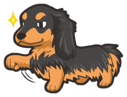 Hi! Long haired dachshund sticker #8308676