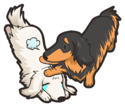 Hi! Long haired dachshund sticker #8308696