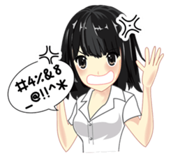 Cute university girl sticker #8313147