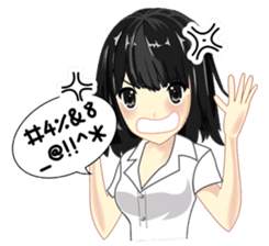 Cute university girl sticker #8313147
