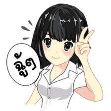Cute university girl sticker #8313154