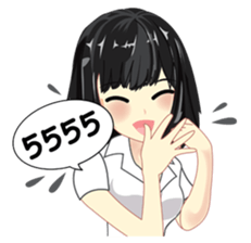 Cute university girl sticker #8313164