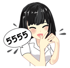 Cute university girl sticker #8313164