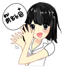 Cute university girl sticker #8313174
