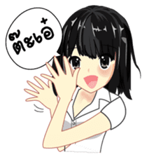 Cute university girl sticker #8313174