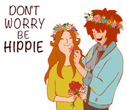 DON'T WORRY BE HIPPIE sticker #8313302