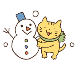 Cat in winter sticker #8316651
