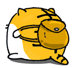 Fat tabby cat sticker #8319700